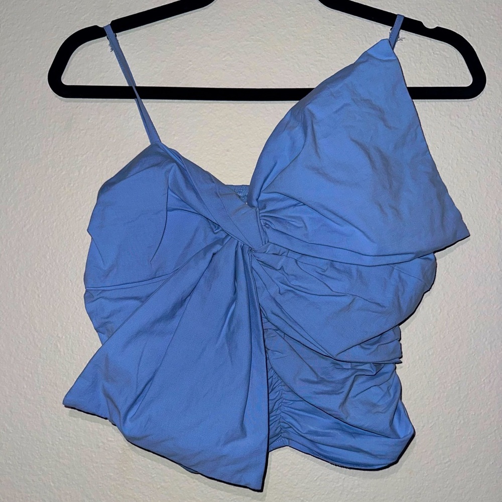 Women’s Blue Bow Cropped Top